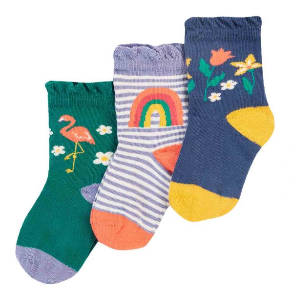 FRUGI - FREYA FRILLED SOCKS 3 PACK - SOCKEN IM 3ER-PACK - RAINFOREST FRIENDS MULTIPACK