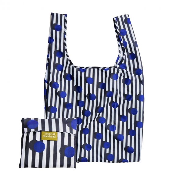 ORIGINAL DUCKHEAD - UMWELTFREUNDLICHE RECYCELTE TRAGETASCHE MIT KLEINEM PACKMASS - POLKASTRIPE