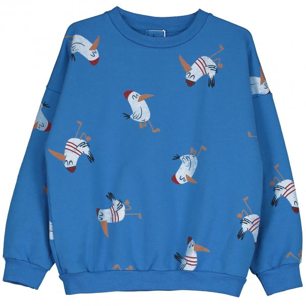 LÖTIEKIDS - SWEAT-SHIRT - LANGARM OBERTEIL - ROYAL BLUE SEAGULLS ALL OVER