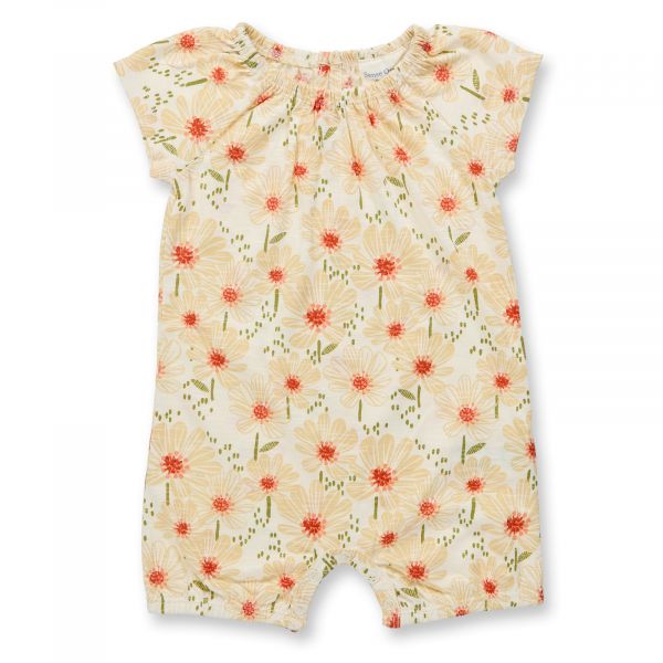 SENSE ORGANICS - LUA - BABY OVERALL - AOP FLOWERS EGGSHELL