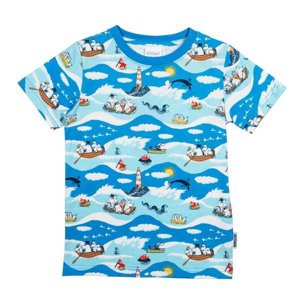 WAVES T-SHIRT - KURZARM T- SHIRT - BLUE