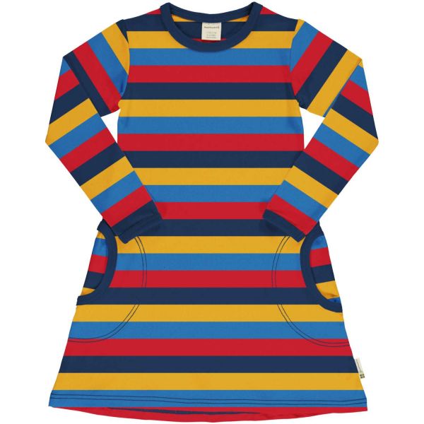 MAXOMORRA - DRESS LS STRIPES - LANGARM KLEID - STRIPES BLUE