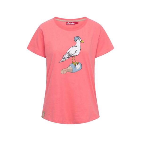 DERBE - STURMMÖWIN - DAMEN - T-SHIRT - SUGAR CORAL/SKYRIDE