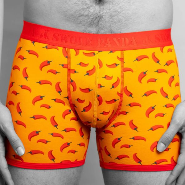 SWOLE PANDA - CHILLIES BOXERS - HERREN UNTERHOSE - CHILLIE - YELLOW/RED