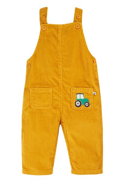 FRUGI - ADLEY CORD DUNGAREES - FEINKORD LATZHOSE MIT TRAKTOR APPLIKATION - GOLD/TRACTOR