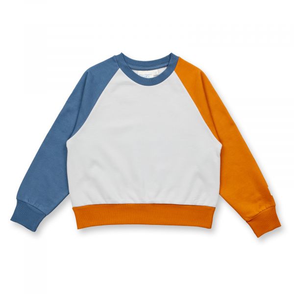 SENSE ORGANICS - ALVIN - SWEATER - LIGHT GREY/DENIM/CARAMEL