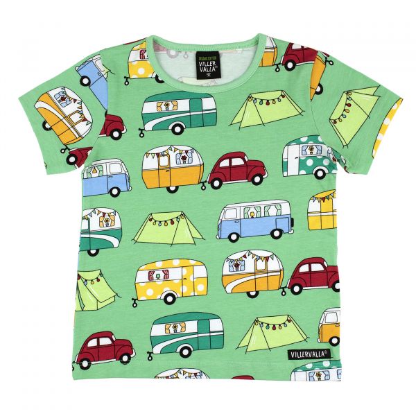 VILLERVALLA - T-SHIRT S/S - KURZARM- T- SHIRT MIT CAMPING MOTIV