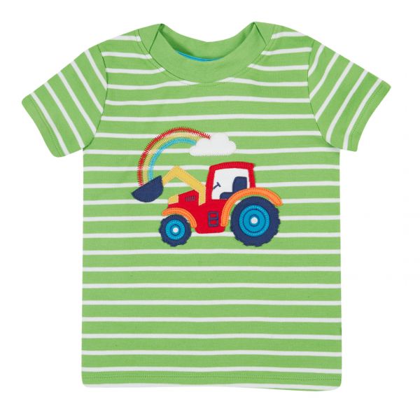 FRUGI - EASY ON T-SHIRT - KURZARM T- SHIRT MIT APPLIKATION - KIWI BRETON/TRACTOR