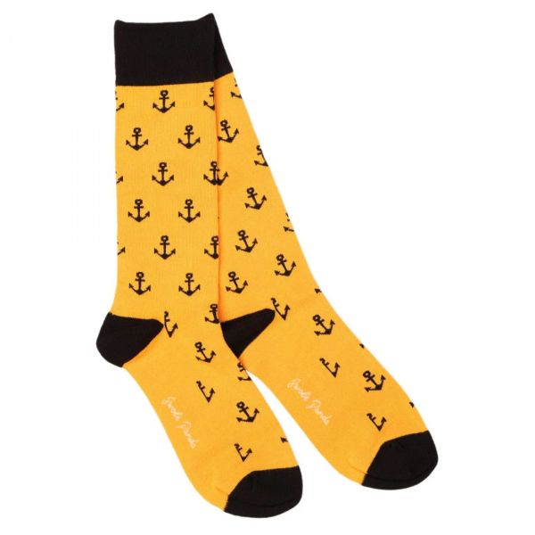 SWOLE PANDA - ANCHOR BAMBOO SOCKS - HERREN SOCKEN MIT ANKERN - YELLOW