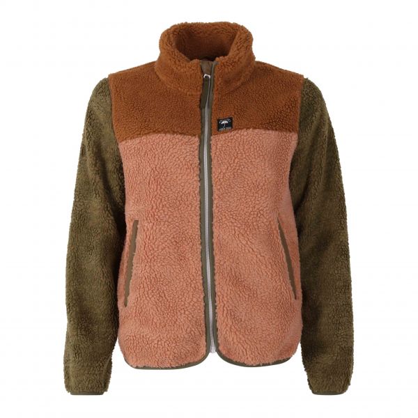 DANEFAE - DANEBIRK FLEECE ZIP-UP - DAMEN FLEECEJACKE - KHAKI/ANTIQUE ROSE TOBACCO