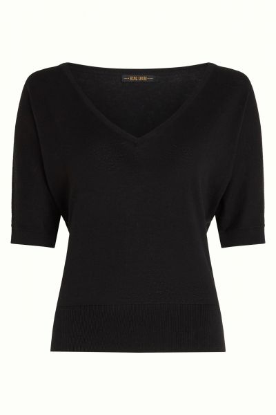 KING LOUIE - VALENTINA TOP CLUB - DAMEN KURZARM OBERTEIL - BLACK