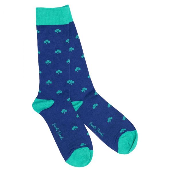 SWOLE PANDA - CLOVER BAMBOO SOCKS - DAMEN SOCKEN MIT KLEEBLÄTTERN - BLUE