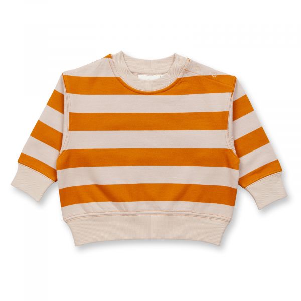 SENSE ORGANICS - SIAM - BABY SWEATER - NAVY-POWDER STRIPES + DINO