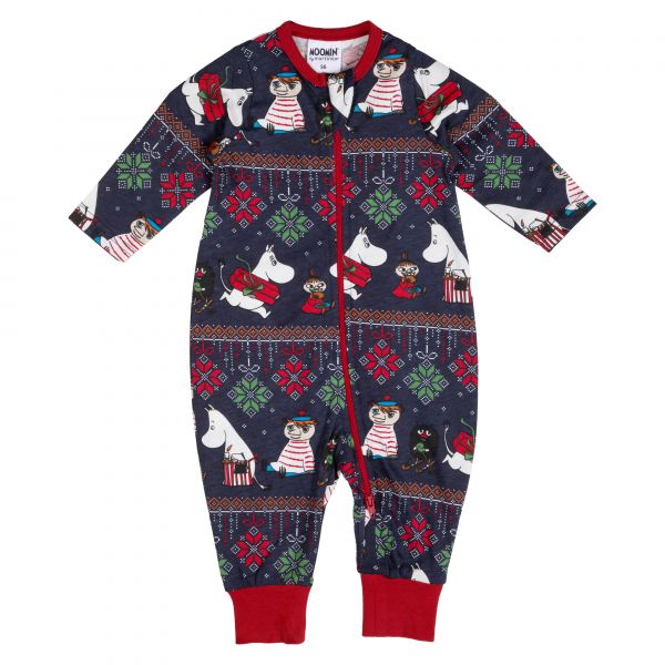 MARTINEX - ORNAMENT PYJAMAS B - BABY SCHLAFANZUG - DBLUE