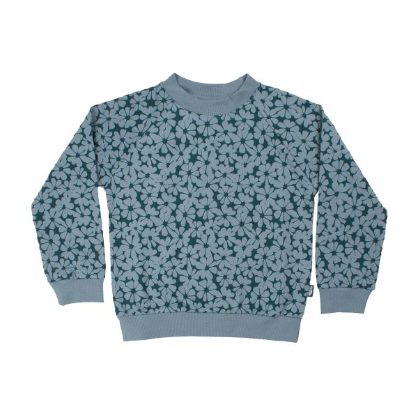 DANEFAE - DANAMERIKA SWEAT - WEICHER PULLOVER - BLUE GREY/DARK SLATE FLOWERY