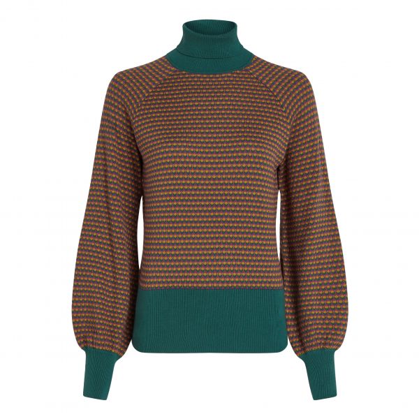 KING LOUIE - ROLLNECK PUFF TOP GRAHAM - DAMEN ROLLKRAGEN OBERTEIL MIT GLOCKENÄRMELN - PINE GREEN