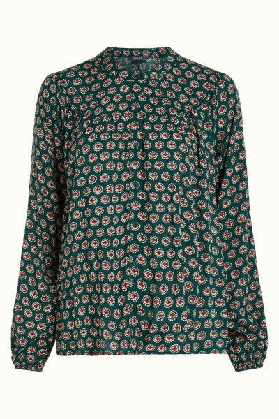 KING LOUIE - NALA BLOUSE ELLIOT - BAMEN BLUSE MIT STEHKRAGEN - PINE GREEN