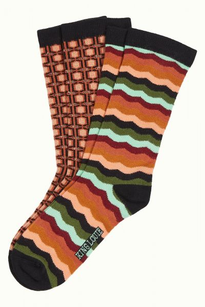 KING LOUIE - GIFT BOX SOCKS MAYFIELD - DAMEN SOCKEN IM 2-ER PACK BOX - MAPLE ORANGE