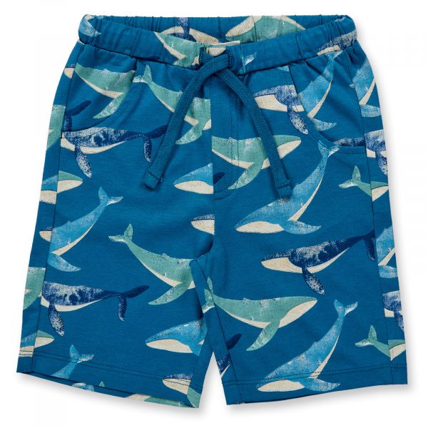 SENSE ORGANICS - KHAN - SWEAT- SHORTS - AOP WHALES OCEAN BLUE