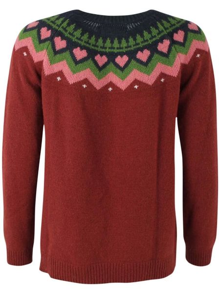 DANEFAE - DANANNE SWEATER - DAMEN PULLOVER - RED WINE/OLD ROSE/FALL JUNGLE