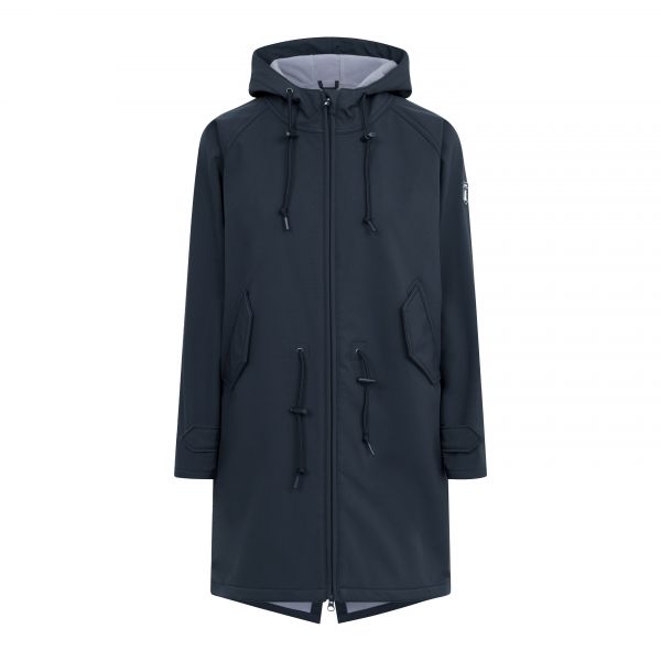 DERBE - FRIESE_ISLAND - DAMEN SOFTSHELL REGENMANTEL - NAVY/LAVENDER GRAY