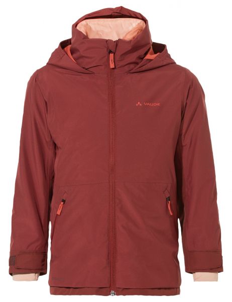 VAUDE - KIDS CASAREA 3IN1 JACKET II - ZIP IN KOMBINATION - BLACKBERRY/BROWN