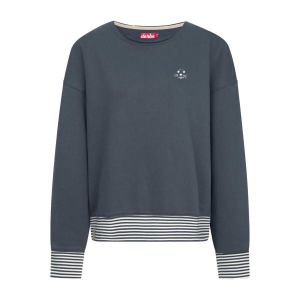 DERBE - ROBBENSCHNUTE_STRIPED - DAMEN - SWEATSHIRT - NAVY