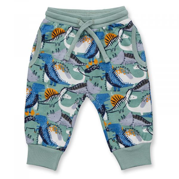 SENSE ORGANICS - NEVIN - BABY SWEAT HOSE - AOP DINOS SAGE