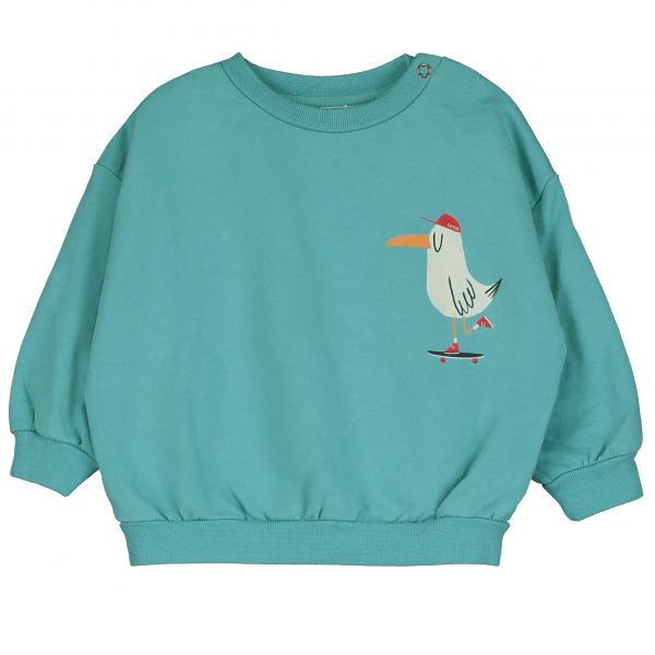 LÖTIEKIDS - BABY SWEAT-SHIRT - PULLOVER - PACIFIC - SKATING SEAGULL