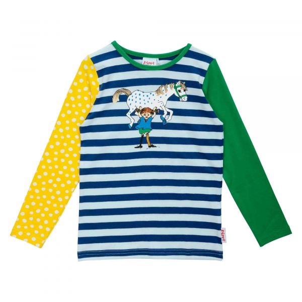 MARTINEX - STRONG PIPPI SHIRT - LANGARM SHIRT - BLUE/GREEN