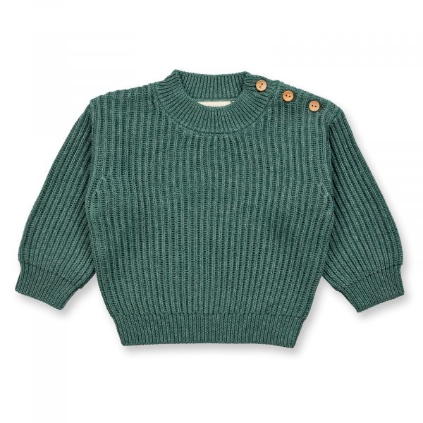 SENSE ORGANICS - VARUNY - BABY STRICK SWEATER - DARK SAGE