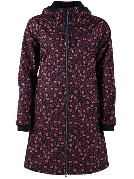 DANEFAE - DANELINE SOFTSHELL - DAMEN SOFTSHELL REGENMANTEL - NAVY/PINK RUST FLEURIE