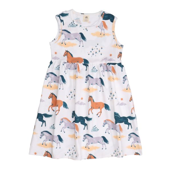 WALKIDDY - HAPPY HORSES-SLEEVELESS DRESS - KURZARM SOMMERKLEID