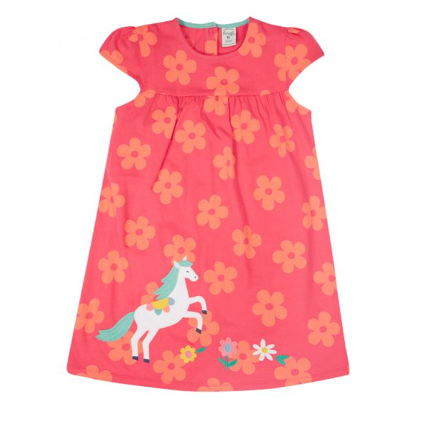 FRUGI - LITTLE LOLA DRESS - KURZARM KLEID - FLORAL FUN/HORSE