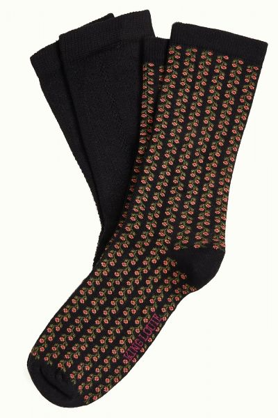 KING LOUIE - SOCKS 2-PACK PERKINS - DAMEN SOCKEN IM 2-ER PACK - BLACK