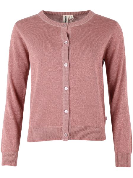 DANEFAE - DANESAGA GLITTER - DAMEN STRICKJACKE - CARDIGAN ROSE BEIGE