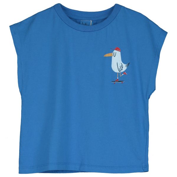 LÖTIEKIDS - SLEEVELESS T-SHIRT - KURZARM OBERTEIL - ROYAL BLUE SKATING SEAGULL