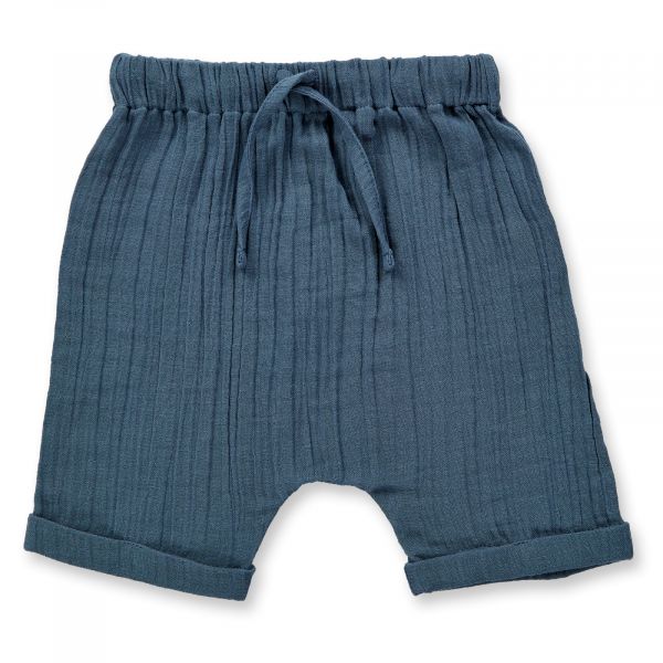 SENSE ORGANICS - CHARLIE - WEICHE MUSLIN SHORTS - BLUE-GREY