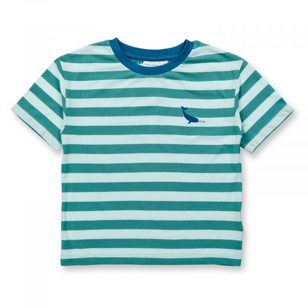 SENSE ORGANICS - ANTON - KURZARM T- SHIRT - MULTI BLUE STRIPES + WHALE