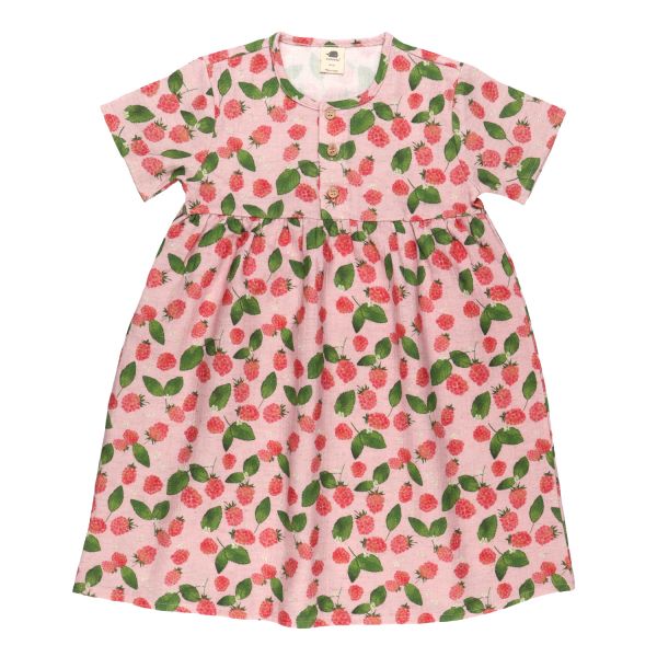 WALKIDDY - MUSLIN DRESS - KURZARM KLEID - RASPBERRIES