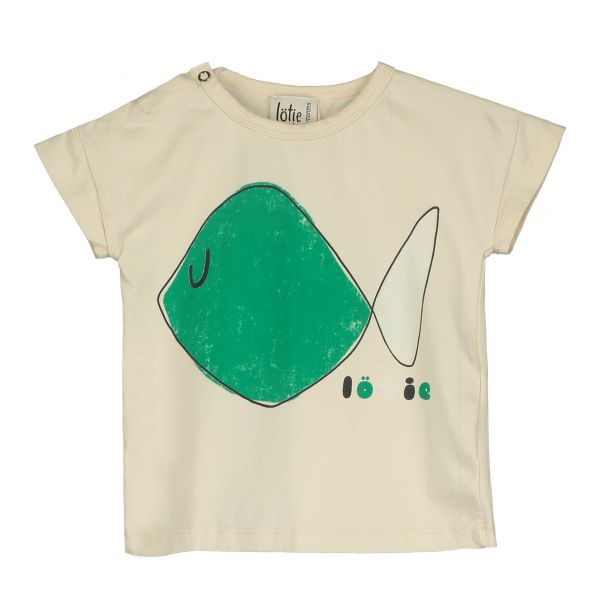 LÖTIEKIDS - SHORT SLEEVE BABY T-SHIRT - KURZARM OBERTEIL - VANILLA BIG FISH