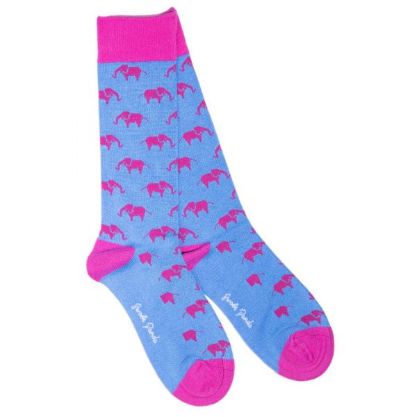 SWOLE PANDA - ELEPHANT SOCKS - DAMEN SOCKEN MIT ELEPHANTEN - BLUE/PINK